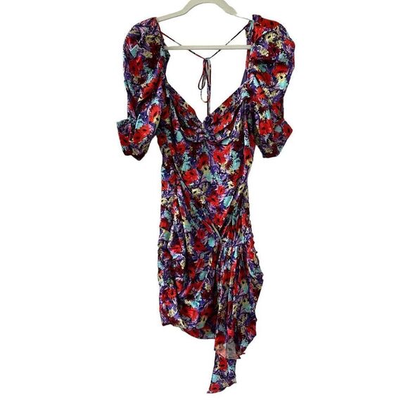 For Love & Lemons Chiara Puff Sleeve Mini Dress Women’s Size Large - Picture 2 of 9